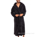 mens hooded fleece bathrobe full length microfiber robe